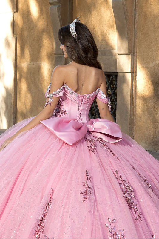 3D Floral Applique, Off Shoulder Quinceanera Dress