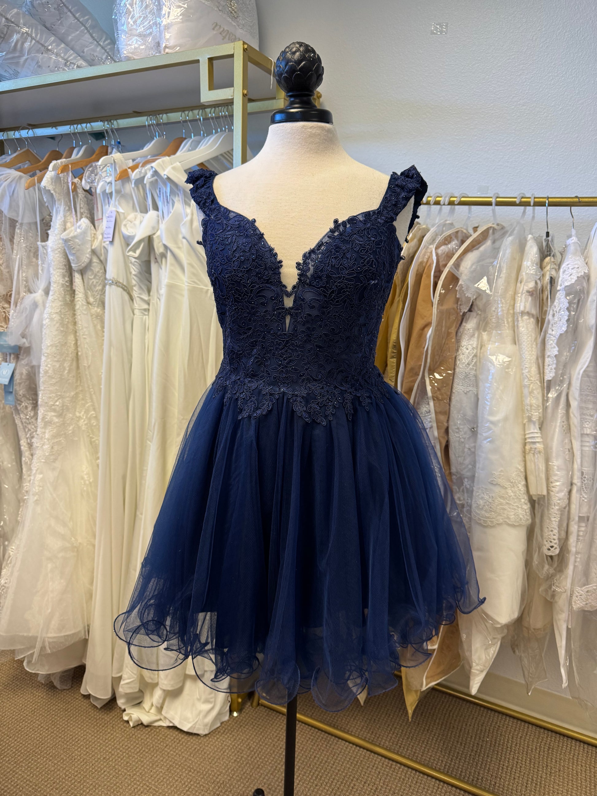 Off Shoulder Beaded Lade A-Line Short Dress Bellissimas Bridal & Quinceanera Boutique Off Shoulder Beaded Lade A-Line Short Dress Bellissimas Bridal & Quinceanera Boutique
