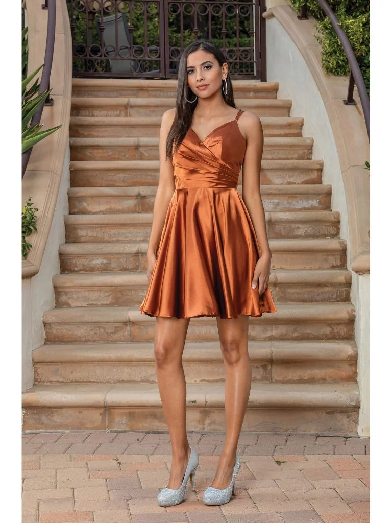 Satin Corset Short Damas Dress – Bellissimas Bridal & Quinceanera Boutique