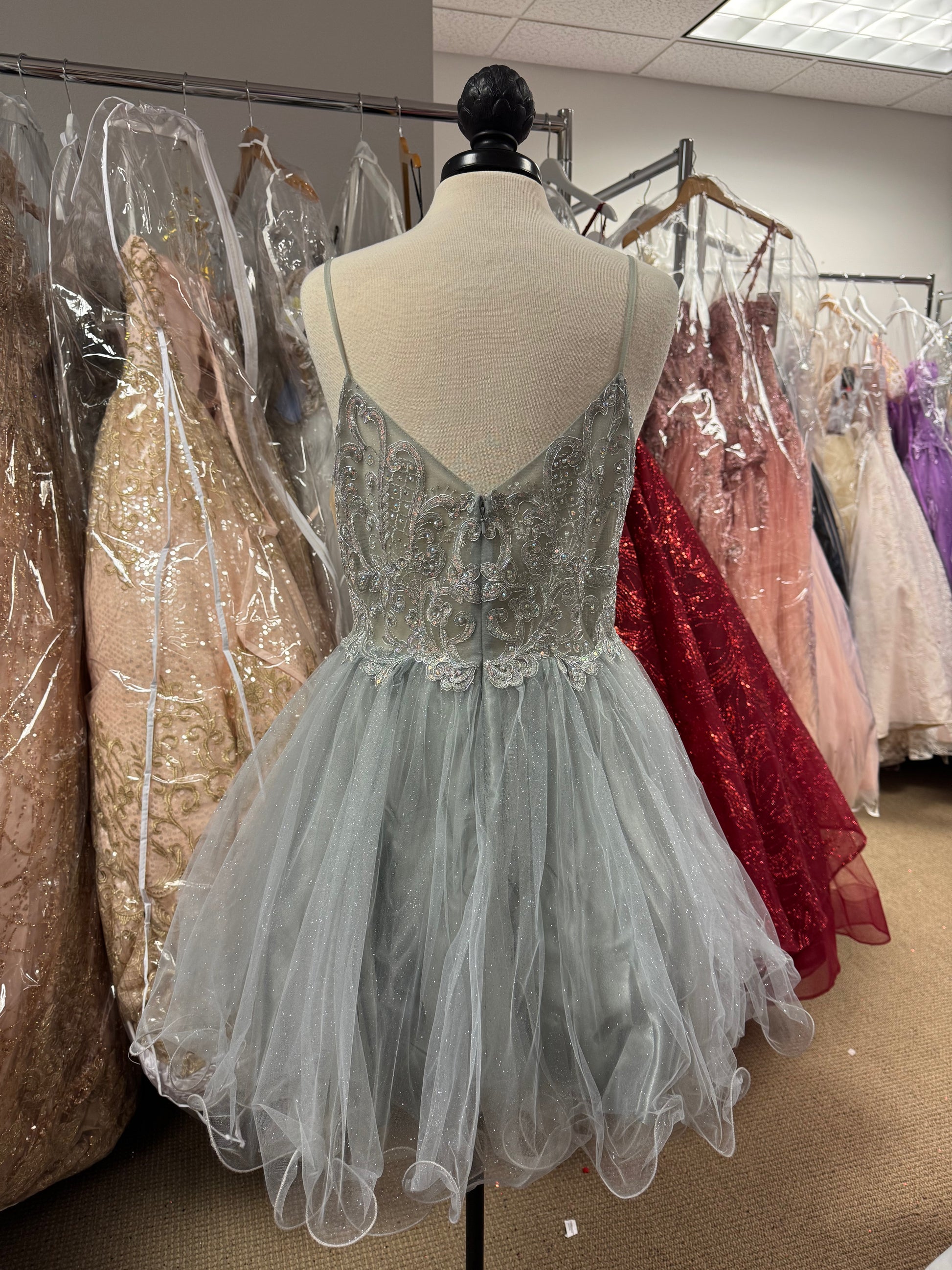 Floral Lace Applique A-Line Homecoming Dress Bellissimas Bridal & Quinceanera Boutique Floral Lace Applique A-Line Homecoming Dress Bellissimas Bridal & Quinceanera Boutique