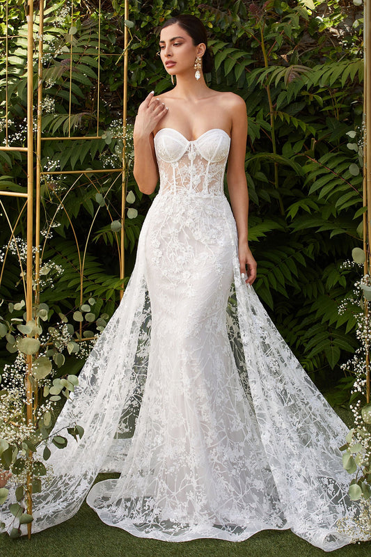 LADIVINE FITTED OVERSKIRT BRIDAL GOWN